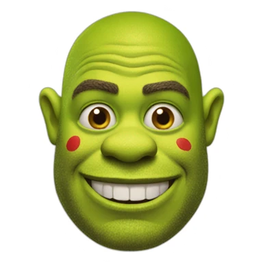 Shrek with clown makeup sticker