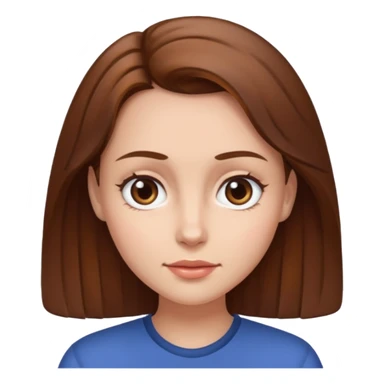 Woman with brown hair and an extremely large forehead sticker