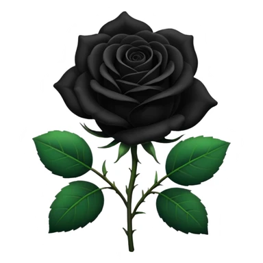 Rosa negra con hojas verdes sticker