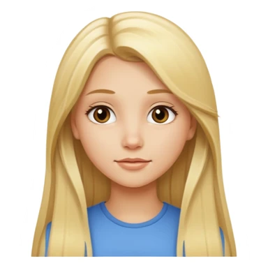 blonde pretty straight long hair girl sticker