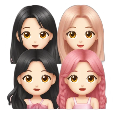 blackpink-lisa-rosé-jennie-jisoo-four asian girls sticker