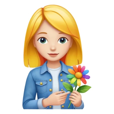 Rainbow daisy new jeans  sticker