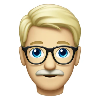Blond moustache, eyeglasses and blue eyes sticker