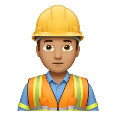 Construction worker in yellow hard hat and vest sticker