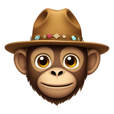 Monkey with a cowboy hat sticker