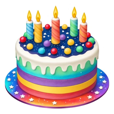 Rainbow galaxy starry cake sticker