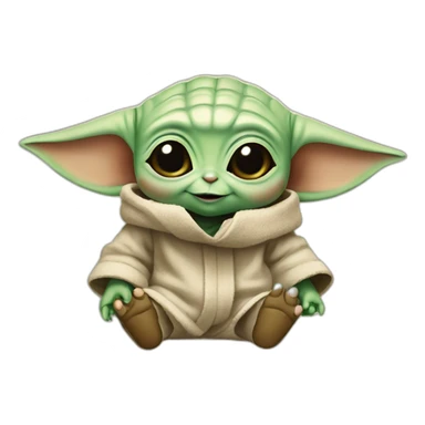 Baby Yoda happy sticker