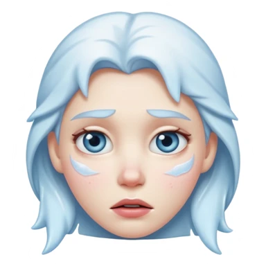 Frozen face with half-lidded eyes sticker