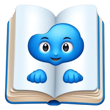 livro aberto cor azul sticker