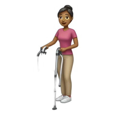 Women with crutches sticker