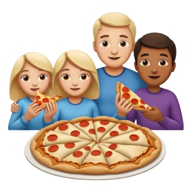 familia comiendo pizza y empanadas argentinas sticker