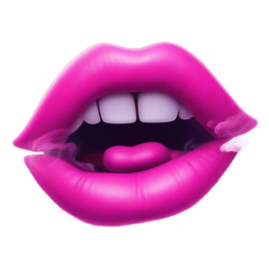 Neon pink lips are smoke sticker