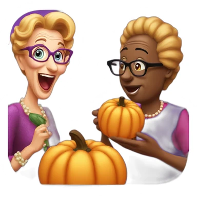 Clay Davis eating pumpkins with dame edna sticker