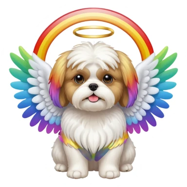 Shih tzu angel with rainbow  sticker