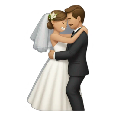 Just married hug sticker