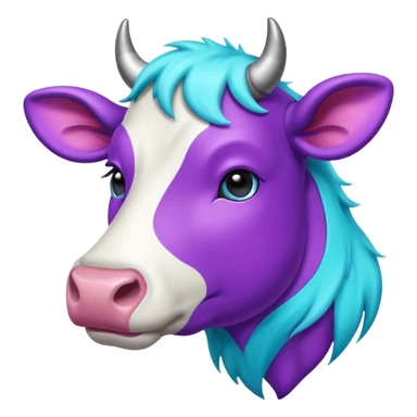 glitter purple and cian vaca sticker