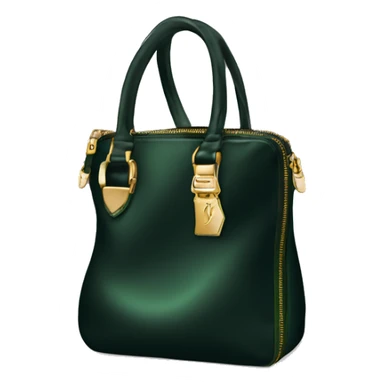 Black Designer Louis Vuitton bag with dark green monogram and dark green trim and gold details sticker
