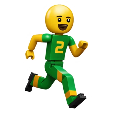 A lego man running with ball sticker