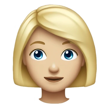 blonde girl with short hair middle round face and blue eyes  sticker