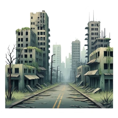 Gloomy Apocalyptic Aesthetic Scenery Deco sticker