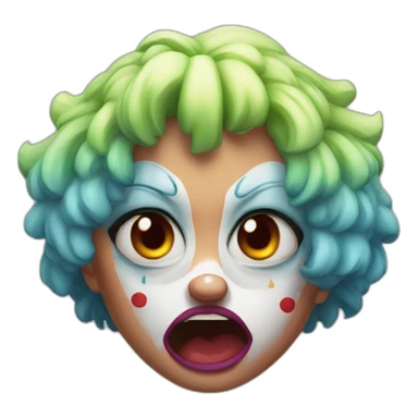 angry clown girl in a fury sticker