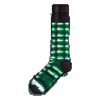 black football sock, simple pixel art, no text sticker