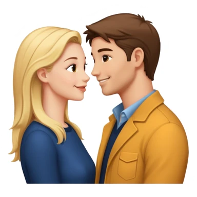 couple in love talking in profile sticker