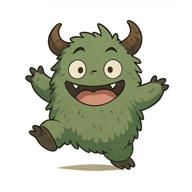 playful small monster sticker