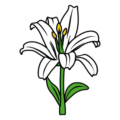 white lily sticker