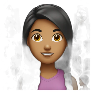 pakistani black girl straight long dark hair sticker