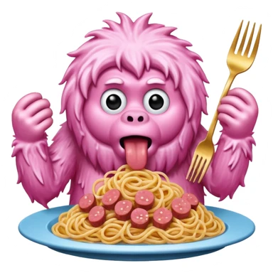 pink yeti eat spam spaghetti  sticker