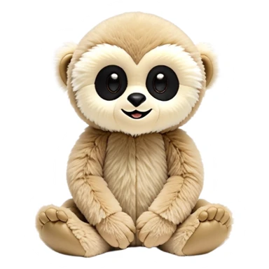lar gibbon jellycat stuffed animal plush, soft and cute, kawaii, tiny beady black eyes sticker
