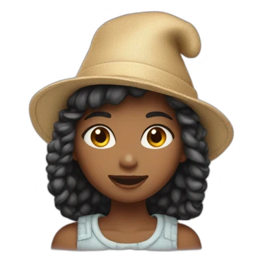 Girl￼with cat hat sticker