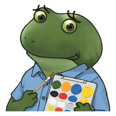 in a bob ross costume sticker