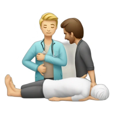 a chiropractor cracking a back of a man sticker