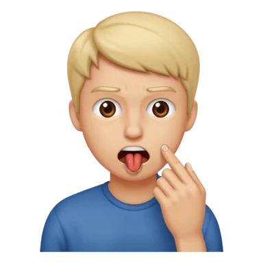 person biting nail sticker