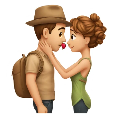 two kissing mushroo, sticker