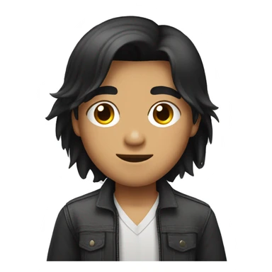 phillipino young man with long straight black hair sticker