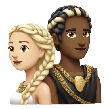 Young Swedish Julius cesar white and blond with black cleopatre with braids in love sticker