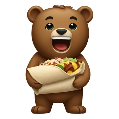  Bear eating a chipotle burrito  sticker