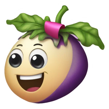 egg plant with pink bow sticker