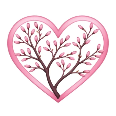 heart with cherry blossom theme sticker