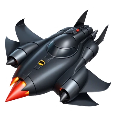 batmobile riding a rocket ship boom! sticker