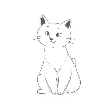 Simple cat sketch with pointy ears sticker