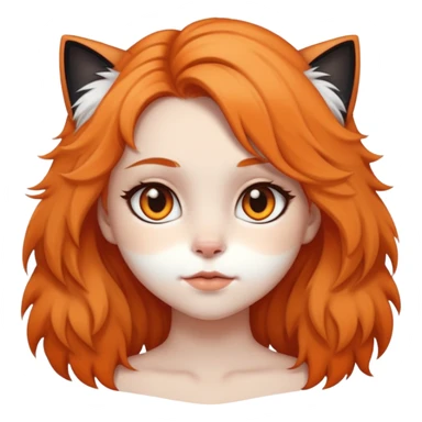 Girl with hair like a calico cat sticker