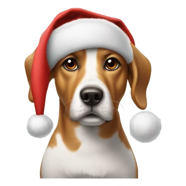Dog wearing Christmas hat sticker