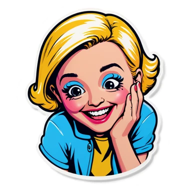 Pop art Be embarrassed Giggling sticker