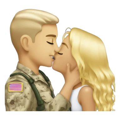 Marine dipping blonde girl for a kiss  sticker