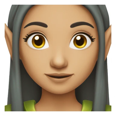 Brunette elf princess sticker