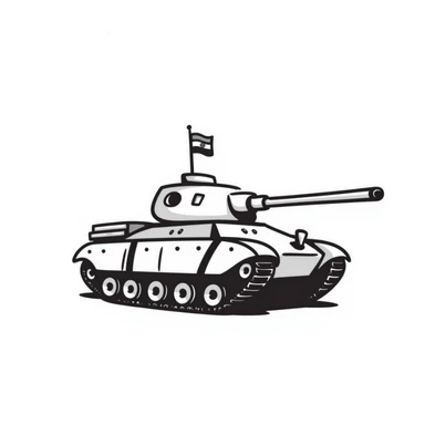 Hand-drawn Indian Army tank with Indian tricolor markings sticker